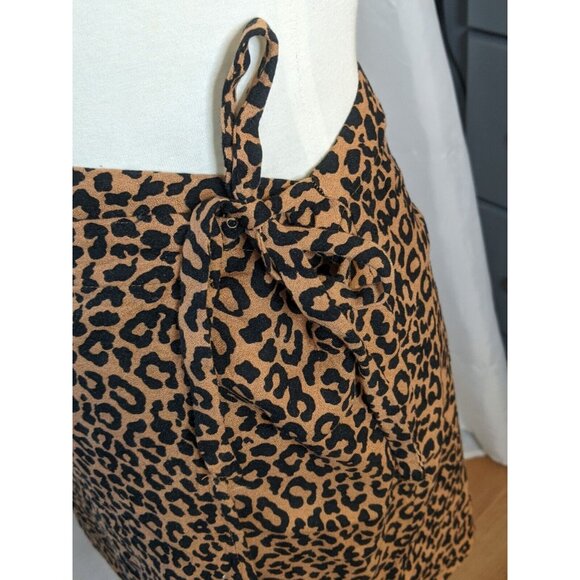 Aeropostale Wrap Skirt Womens Size Med Leopard Print Brown Black Mini - Picture 3 of 9